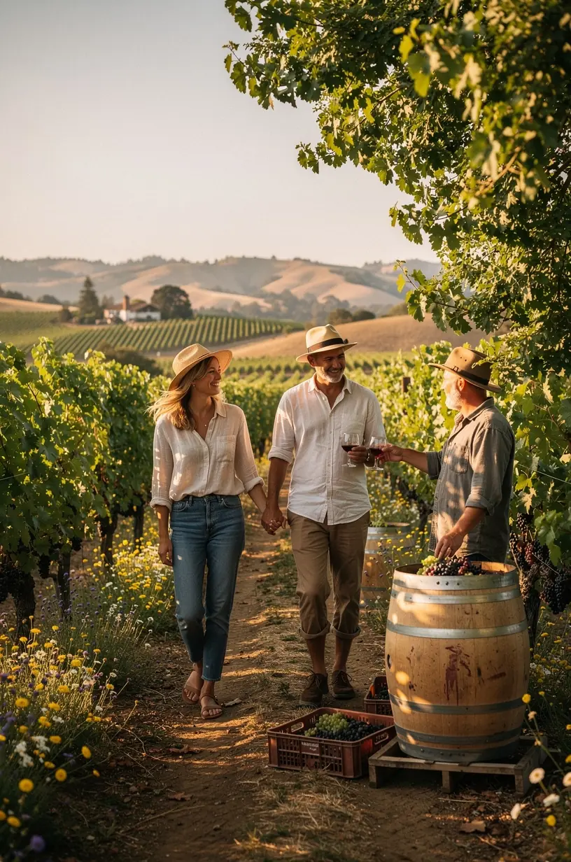 Travelers connecting through shared experiences and cultures.